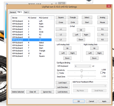 ps2 emulator keyboard controls
